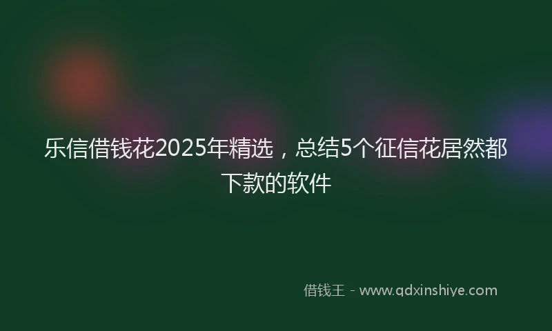 乐信借钱花2025年精选,总结5个征信花居然都下款的软件