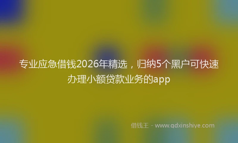 专业应急借钱2026年精选，归纳5个黑户可快速办理小额贷款业务的app