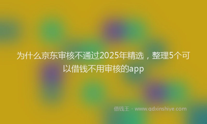 为什么京东审核不通过2025年精选，整理5个可以借钱不用审核的app