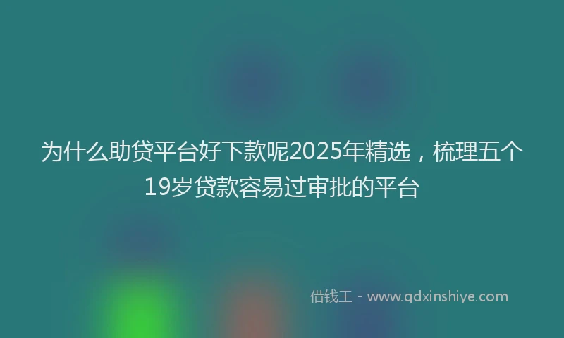 为什么助贷平台好下款呢2025年精选，梳理五个19岁贷款容易过审批的平台