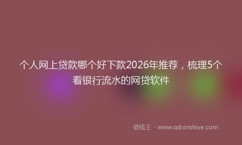 个人网上贷款哪个好下款2026年推荐,梳理5个看银行流水的网贷软件