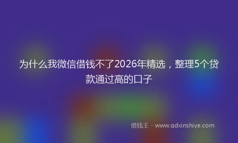 为什么我微信借钱不了2026年精选，整理5个贷款通过高的口子