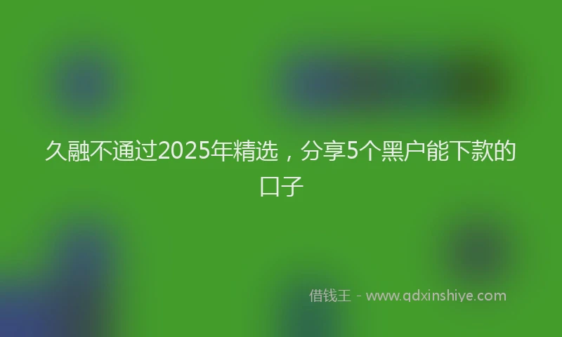 久融不通过2025年精选，分享5个黑户能下款的口子