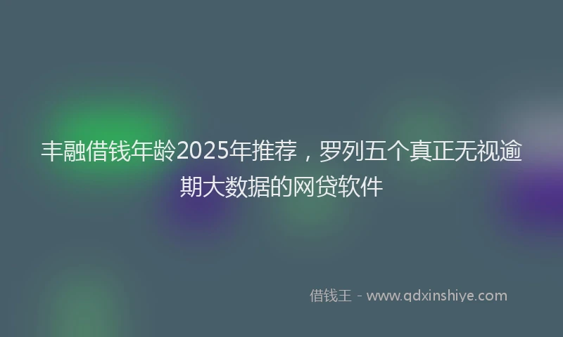 丰融借钱年龄2025年推荐，罗列五个真正无视逾期大数据的网贷软件