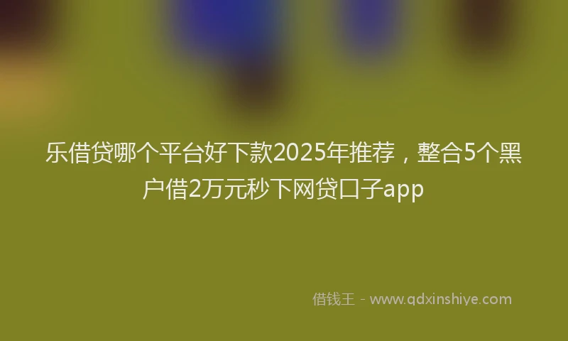 乐借贷哪个平台好下款2025年推荐,整合5个黑户借2万元秒下网贷口子app
