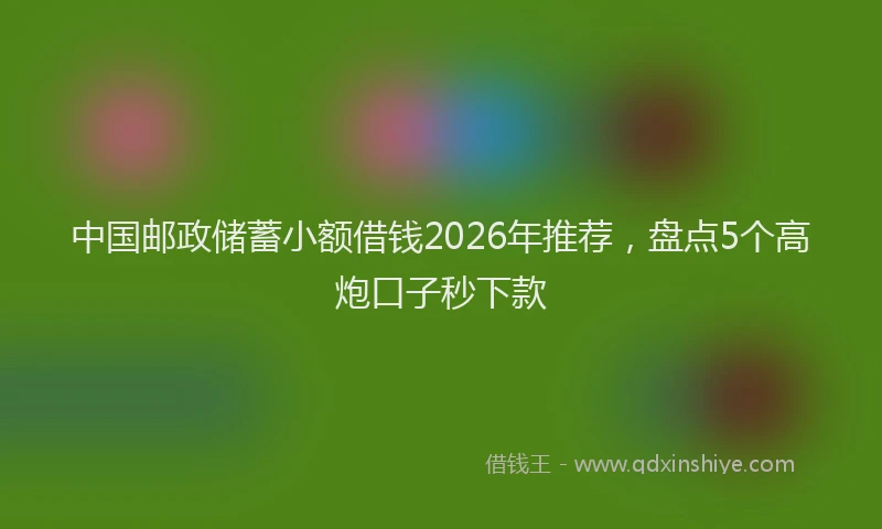 中国邮政储蓄小额借钱2026年推荐，盘点5个高炮口子秒下款