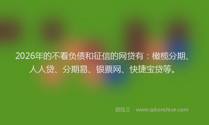 2026年的不看负债和征信的网贷有:橄榄分期、人人贷、分期易、银票网、快捷宝贷等。