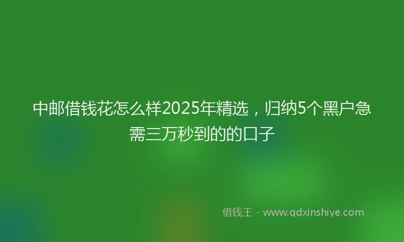中邮借钱花怎么样2025年精选，归纳5个黑户急需三万秒到的的口子