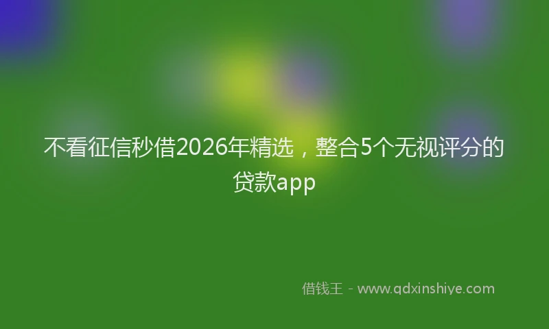 不看征信秒借2026年精选，整合5个无视评分的贷款app