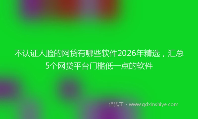不认证人脸的网贷有哪些软件2026年精选，汇总5个网贷平台门槛低一点的软件