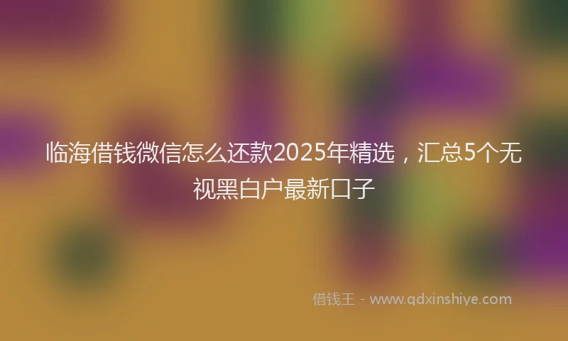 临海借钱微信怎么还款2025年精选，汇总5个无视黑白户最新口子