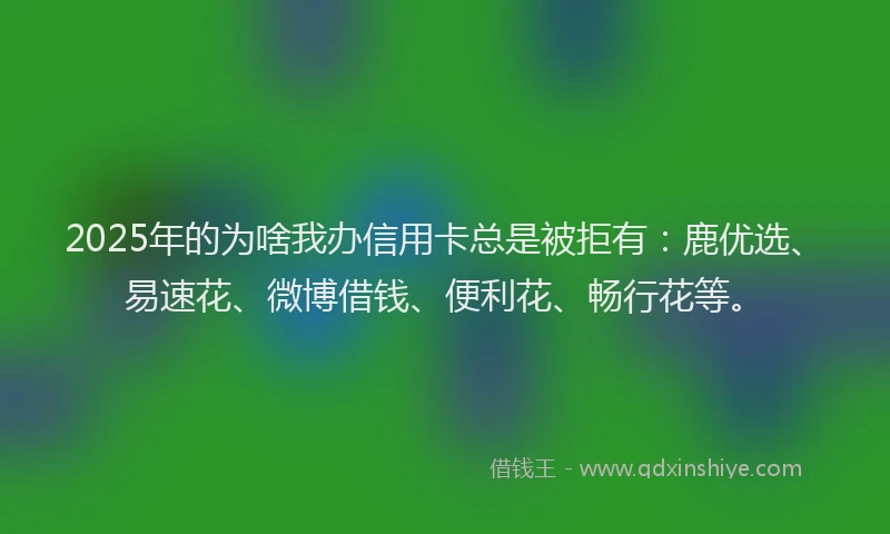 2025年的为啥我办信用卡总是被拒有：鹿优选、易速花、微博借钱、便利花、畅行花等。
