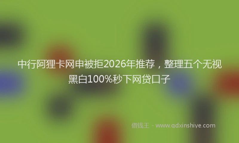 中行阿狸卡网申被拒2026年推荐，整理五个无视黑白100%秒下网贷口子