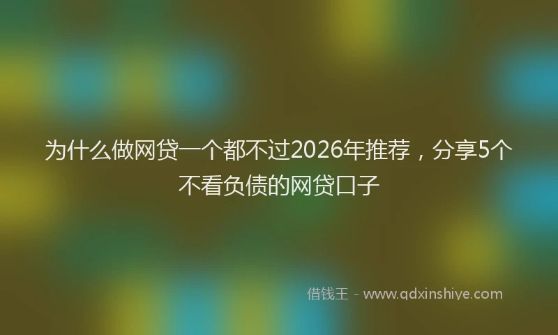 为什么做网贷一个都不过2026年推荐，分享5个不看负债的网贷口子