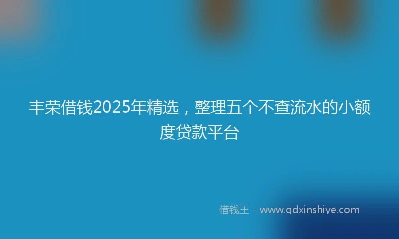丰荣借钱2025年精选，整理五个不查流水的小额度贷款平台