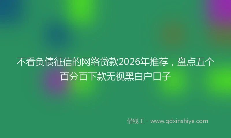 不看负债征信的网络贷款2026年推荐，盘点五个百分百下款无视黑白户口子