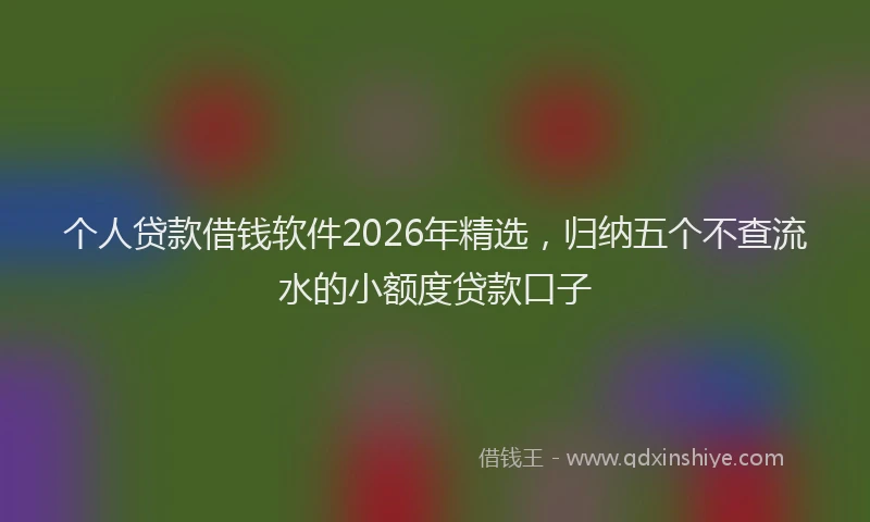 个人贷款借钱软件2026年精选，归纳五个不查流水的小额度贷款口子