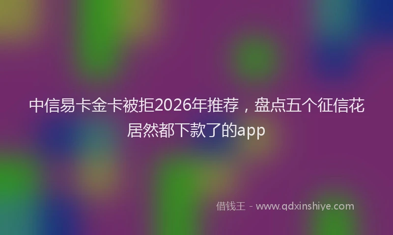 中信易卡金卡被拒2026年推荐，盘点五个征信花居然都下款了的app