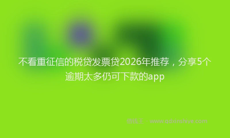 不看重征信的税贷发票贷2026年推荐，分享5个逾期太多仍可下款的app