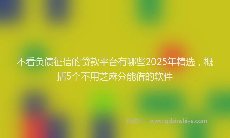 不看负债征信的贷款平台有哪些2025年精选，概括5个不用芝麻分能借的软件