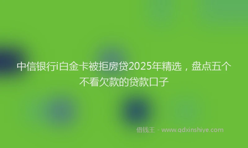 中信银行i白金卡被拒房贷2025年精选，盘点五个不看欠款的贷款口子
