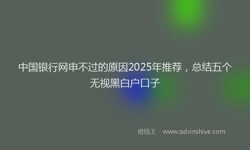 中国银行网申不过的原因2025年推荐，总结五个无视黑白户口子