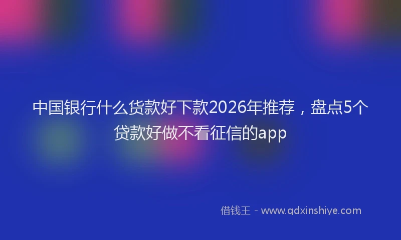 中国银行什么货款好下款2026年推荐,盘点5个贷款好做不看征信的app