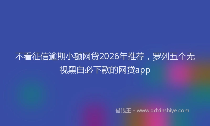 不看征信逾期小额网贷2026年推荐,罗列五个无视黑白必下款的网贷app