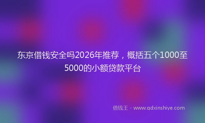 东京借钱安全吗2026年推荐,概括五个1000至5000的小额贷款平台