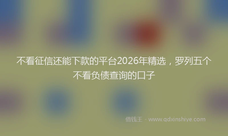 不看征信还能下款的平台2026年精选，罗列五个不看负债查询的口子