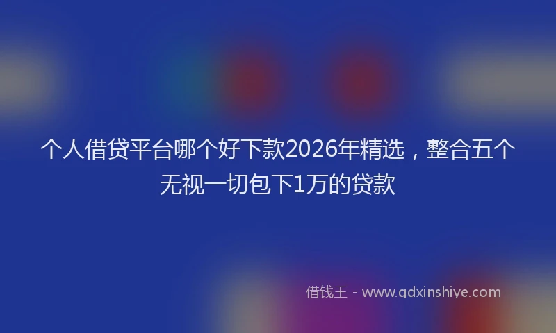 个人借贷平台哪个好下款2026年精选，整合五个无视一切包下1万的贷款