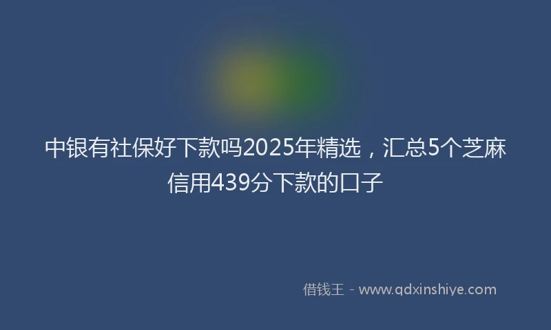 中银有社保好下款吗2025年精选，汇总5个芝麻信用439分下款的口子