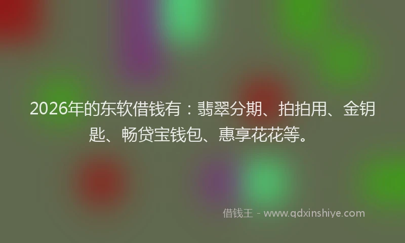 2026年的东软借钱有:翡翠分期、拍拍用、金钥匙、畅贷宝钱包、惠享花花等。