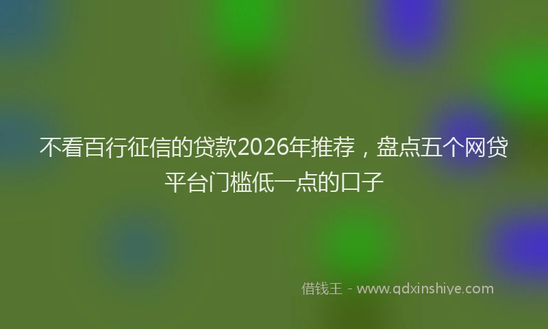 不看百行征信的贷款2026年推荐，盘点五个网贷平台门槛低一点的口子
