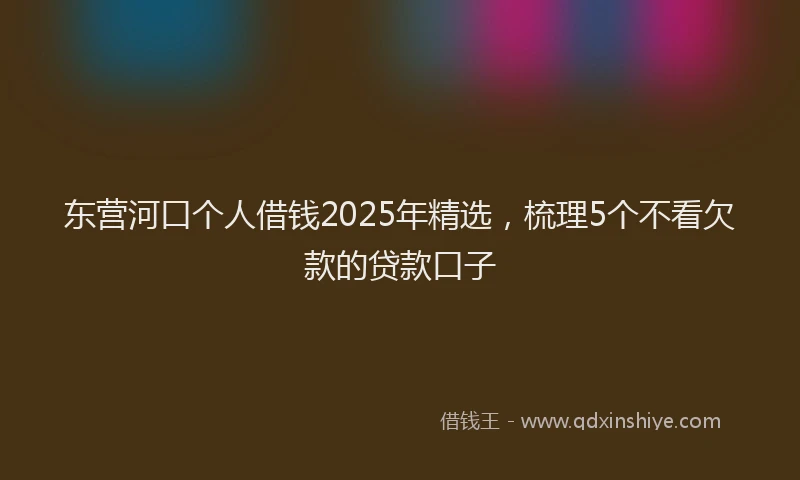 东营河口个人借钱2025年精选,梳理5个不看欠款的贷款口子