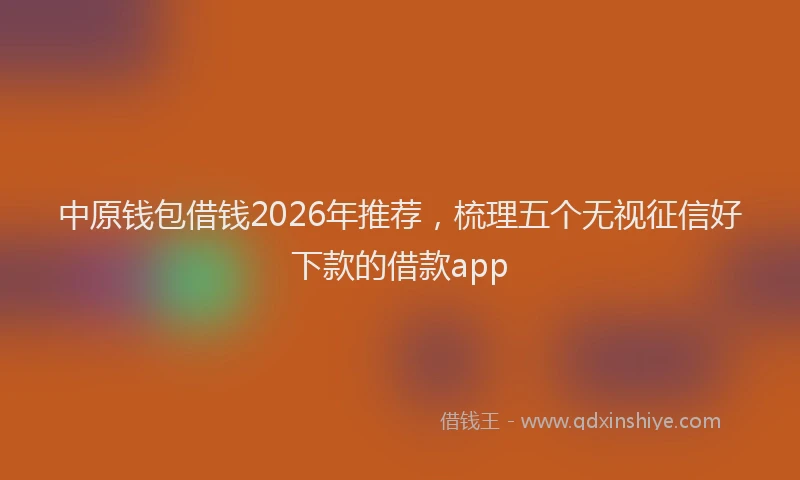 中原钱包借钱2026年推荐，梳理五个无视征信好下款的借款app