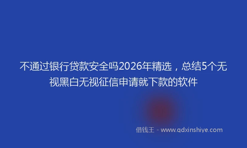 不通过银行贷款安全吗2026年精选，总结5个无视黑白无视征信申请就下款的软件