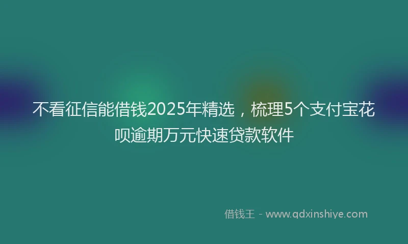 不看征信能借钱2025年精选，梳理5个支付宝花呗逾期万元快速贷款软件