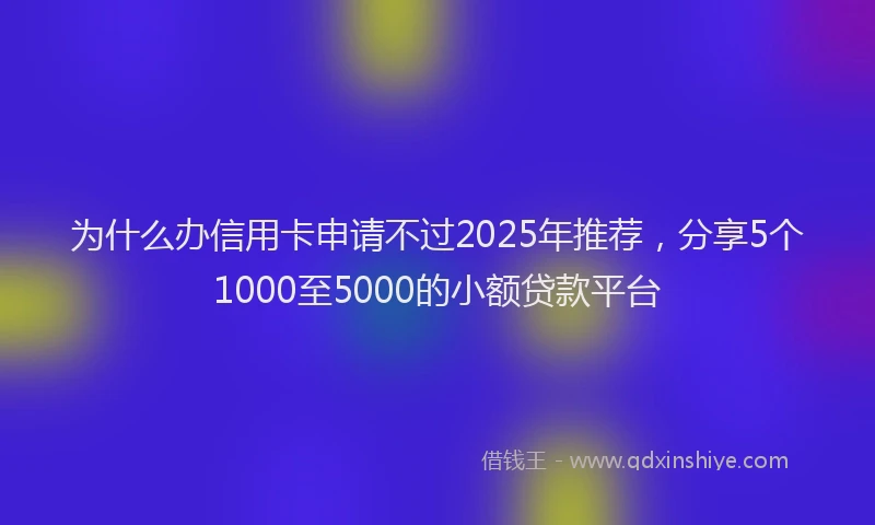 为什么办信用卡申请不过2025年推荐，分享5个1000至5000的小额贷款平台