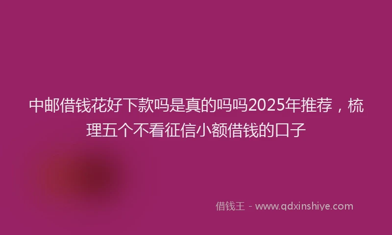 中邮借钱花好下款吗是真的吗吗2025年推荐，梳理五个不看征信小额借钱的口子