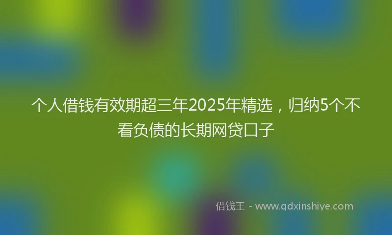 个人借钱有效期超三年2025年精选，归纳5个不看负债的长期网贷口子
