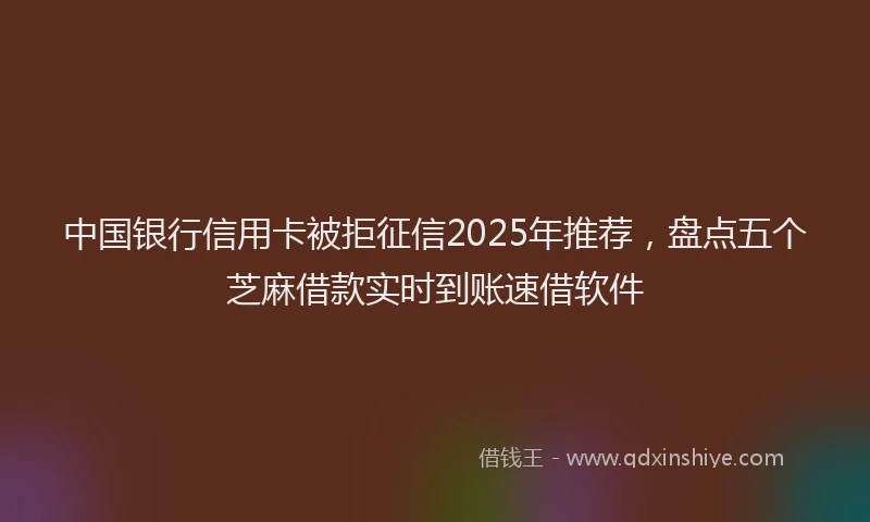 中国银行信用卡被拒征信2025年推荐，盘点五个芝麻借款实时到账速借软件