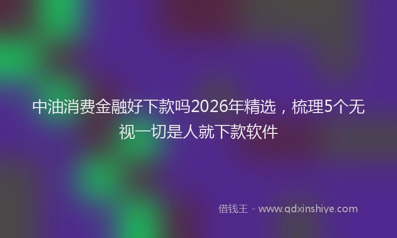 中油消费金融好下款吗2026年精选，梳理5个无视一切是人就下款软件
