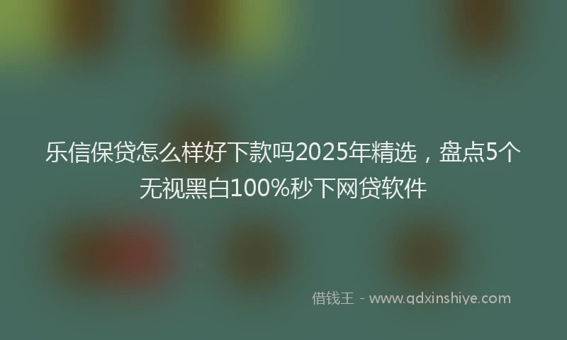 乐信保贷怎么样好下款吗2025年精选，盘点5个无视黑白100%秒下网贷软件