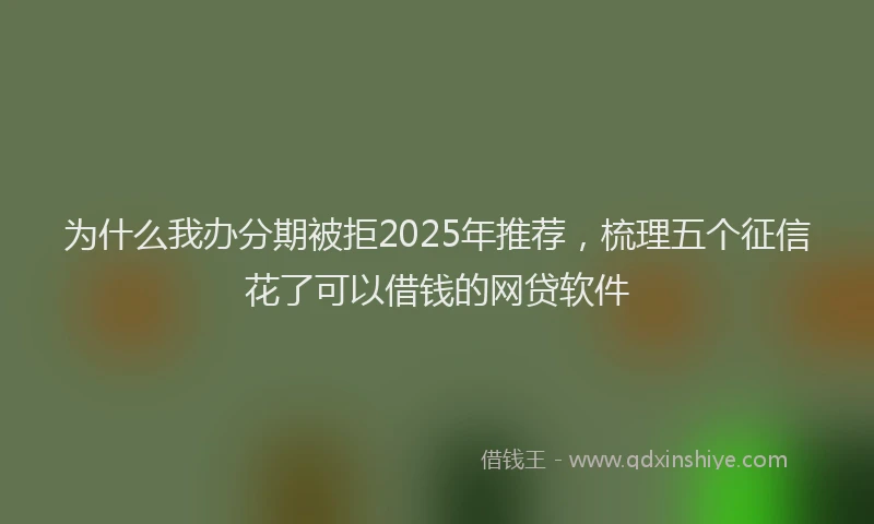 为什么我办分期被拒2025年推荐，梳理五个征信花了可以借钱的网贷软件