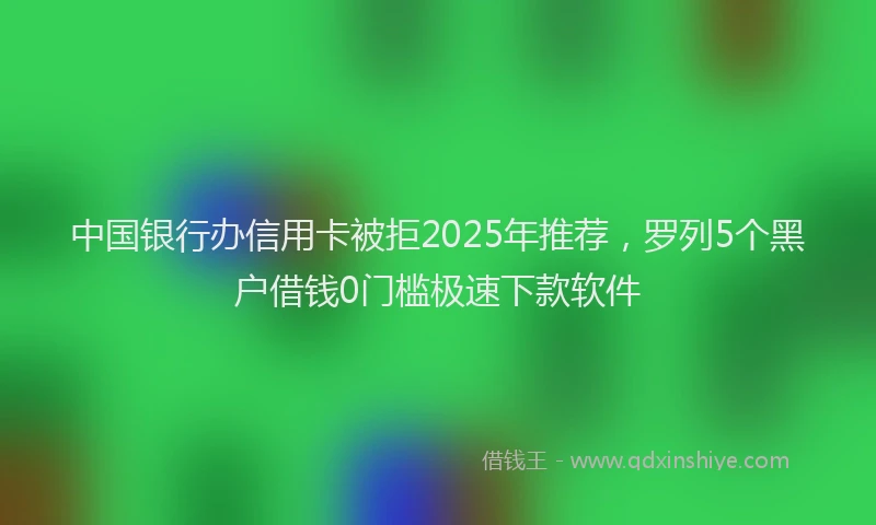 中国银行办信用卡被拒2025年推荐，罗列5个黑户借钱0门槛极速下款软件