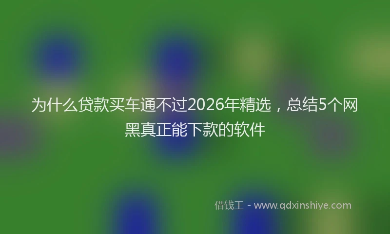 为什么贷款买车通不过2026年精选，总结5个网黑真正能下款的软件