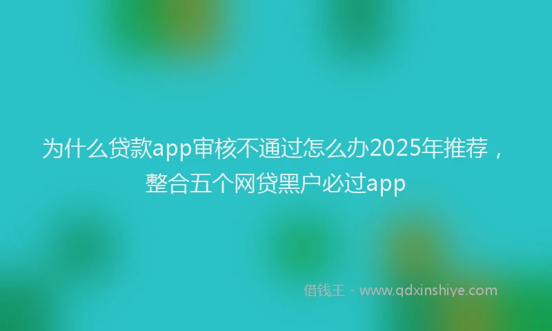 为什么贷款app审核不通过怎么办2025年推荐，整合五个网贷黑户必过app