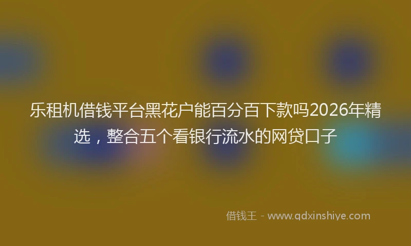 乐租机借钱平台黑花户能百分百下款吗2026年精选，整合五个看银行流水的网贷口子