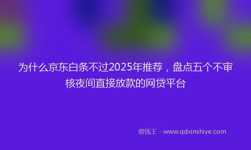 为什么京东白条不过2025年推荐，盘点五个不审核夜间直接放款的网贷平台